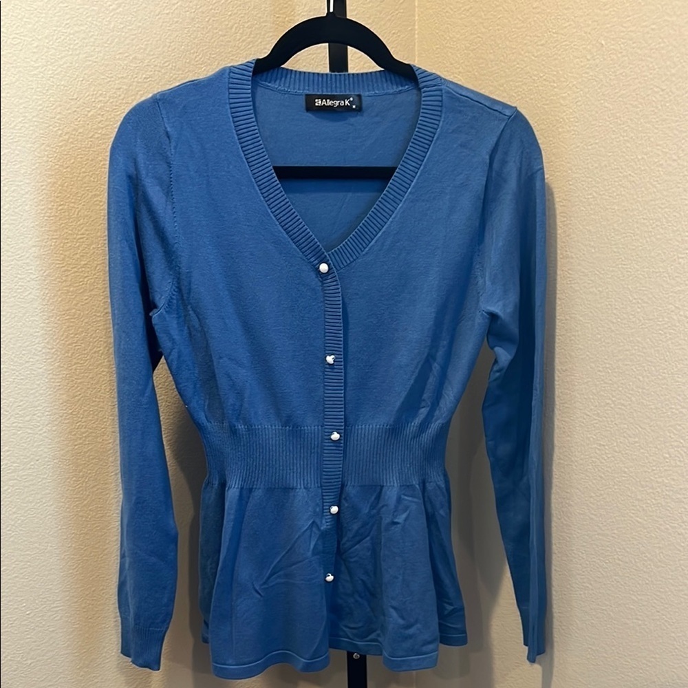 Allegra K Sky Blue Knit Sweater